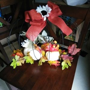 Homemade fall wreath decor